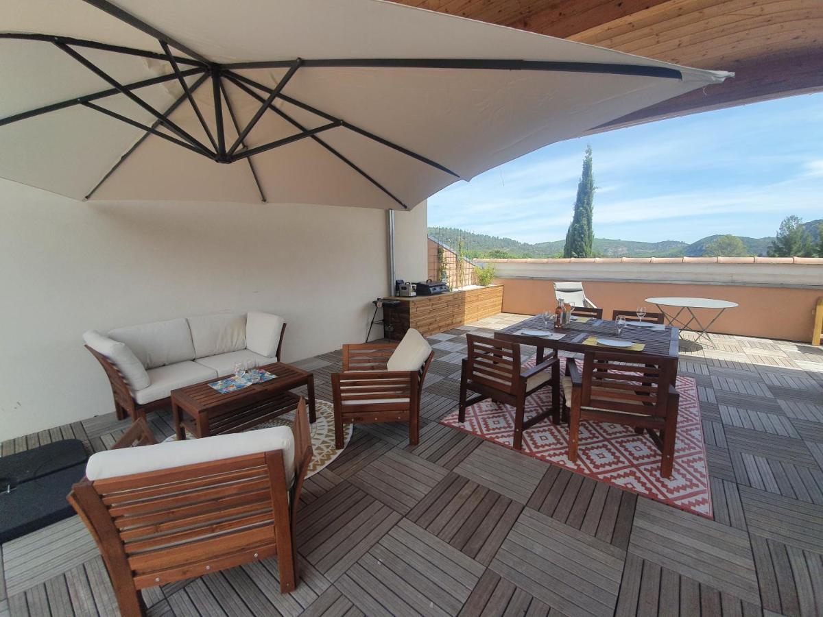 Terrasse 130M2 Panoramique Avec Climatisation Piscine - 3 Chambres Greoux-les-Bains ภายนอก รูปภาพ